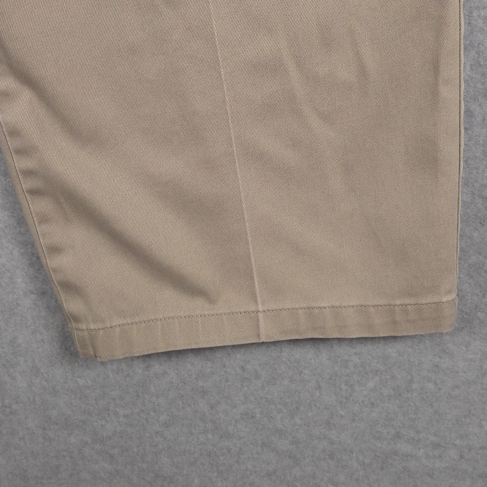 Dockers Mens 38x32 Beige Khaki Classic Fit Flat Front Casual Chino Pants School